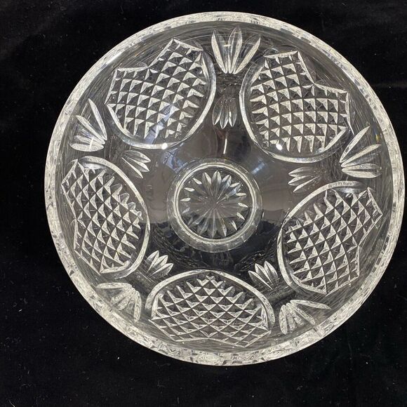 WATERFORD CRYSTAL WEDDING HEIRLOOM 8" FOOTED BOWL HEARTS & DIAMONDS IRELAND - Picture 3 of 10